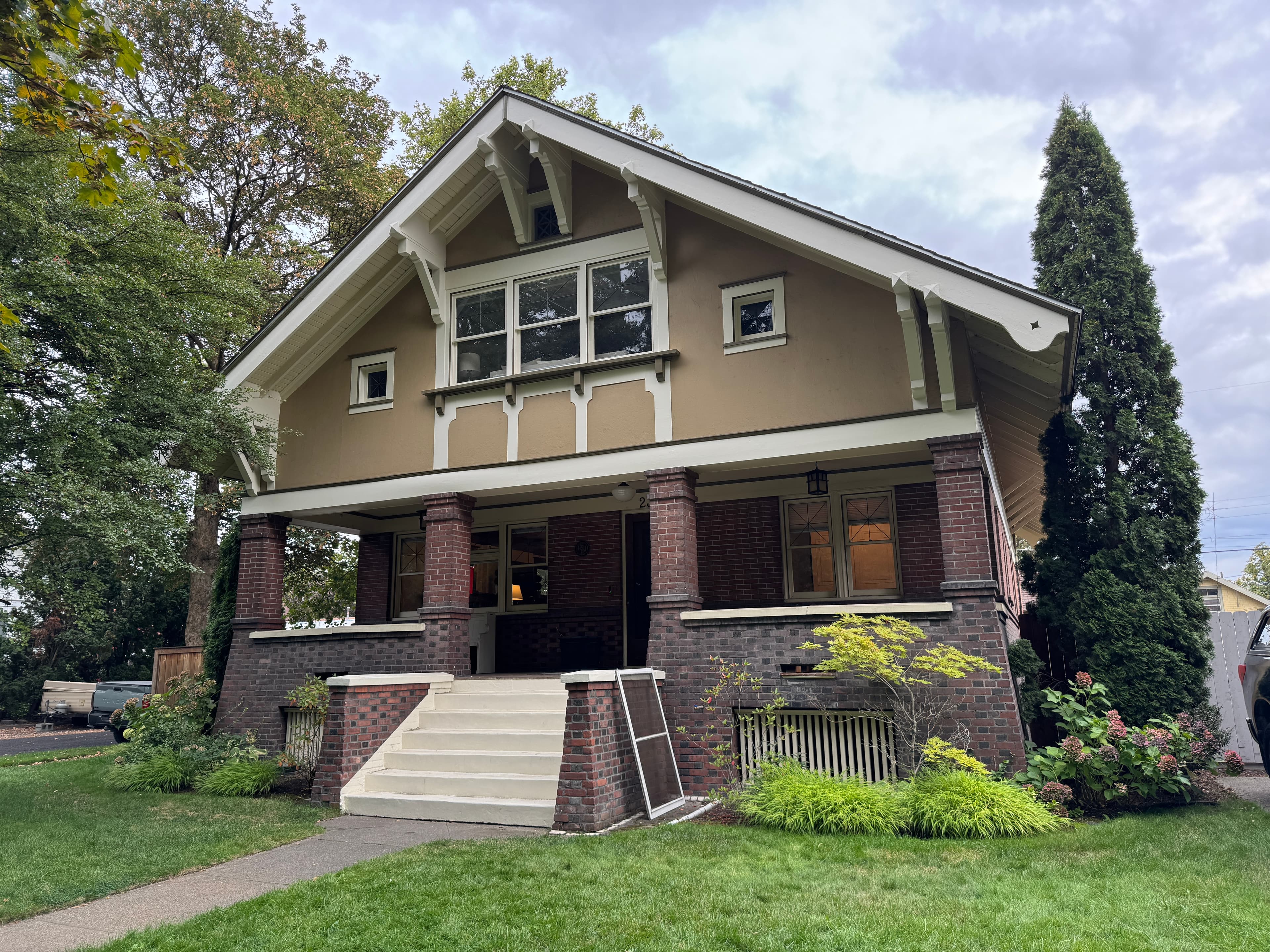 Craftsman Spokane, WA facade with fresh exterior repaint and porch detail