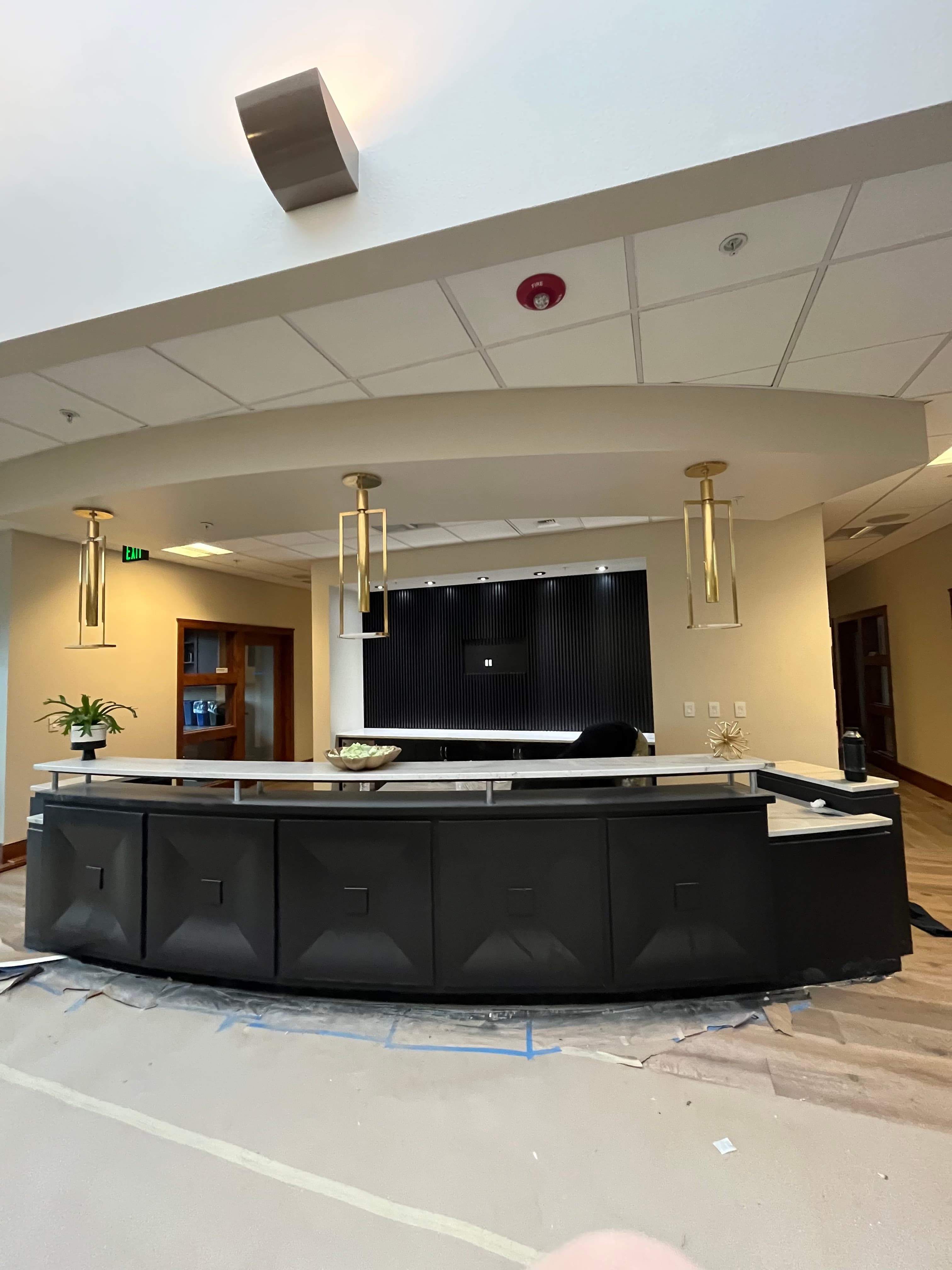 Black cabinet island with painted finish in a Spokane, WA millwork project